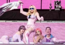 Madonna Surprises Times Square with Pop Up Performance